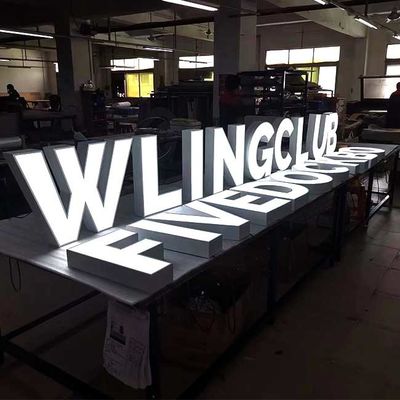 White Color Stainless Steel Return Channel Letter Sign Acrylic Surface Frontlit