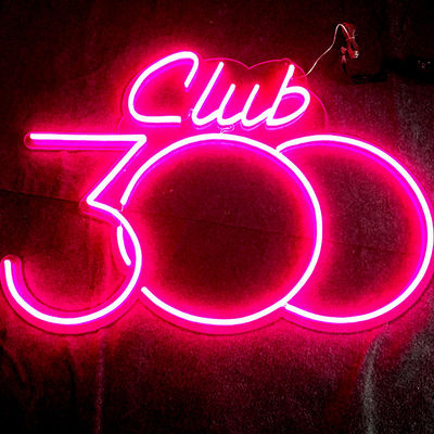 Acrylic LED Neon Sign Wall Mount Pink Neon Light Sign 12VDC