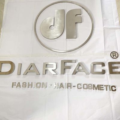 Storefront Silver Brush 3D Metal Letters Company Logo Sign Electroplated