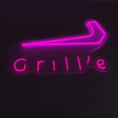 Outdoor Pink Shop Grill Neon Sign Personalize Business Advertising