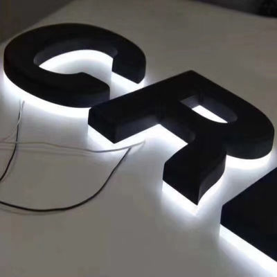 White Lighting Metal Shopfront Signage Channel Letter Sign Backlit CE ROHS