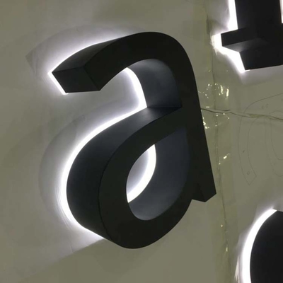 Advertising 3D Acrylic Backlit Letter Sign Black Painted 12cm Thickness