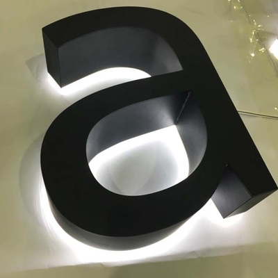 Advertising 3D Acrylic Backlit Letter Sign Black Painted 12cm Thickness