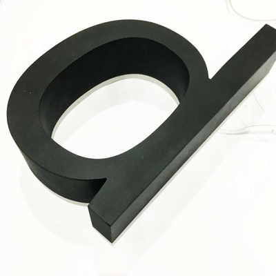 Advertising 3D Acrylic Backlit Letter Sign Black Painted 12cm Thickness