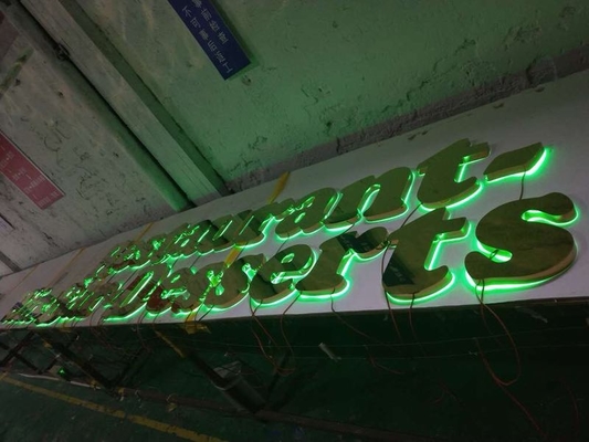 Restaurant Led Backlit Letter Sign M4 Screw Mount Reverse Channel Letters