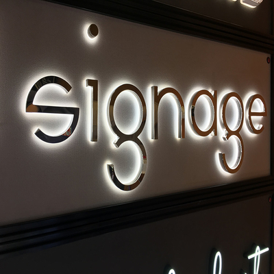 20-120mm Stainless Steel Logo Signs Channel Letters Backlit UL