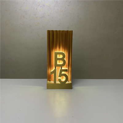 Gold Mirror House Number Sign Hotel Door Number Plates DC12V