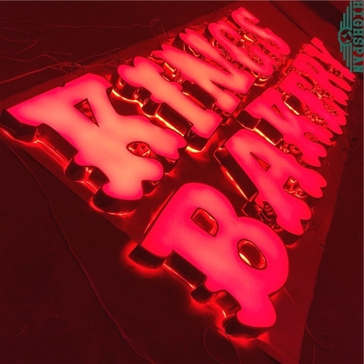 5-12cm Thick LED Acrylic Letters Red Illuminated Channel Letter