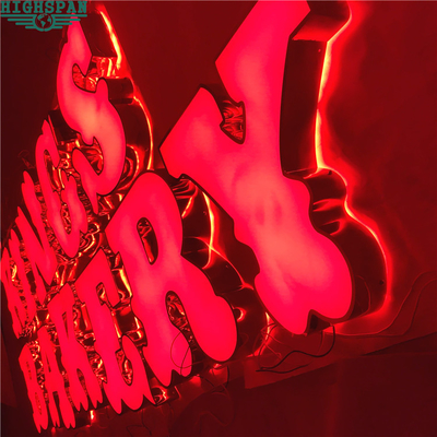 5-12cm Thick LED Acrylic Letters Red Illuminated Channel Letter