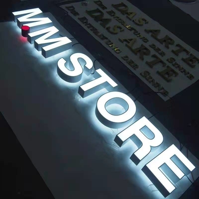 Backlit Metal Letters Storefront Sign 10cm Thickness Shop Decor