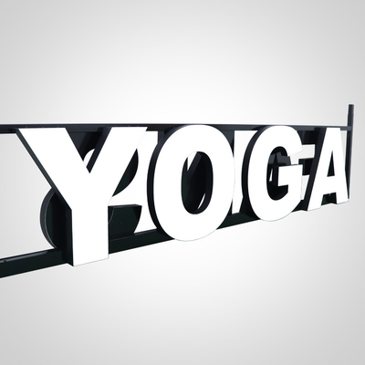 Yoga Store Restaurant Sign Board Led Channel Letter With Metal Raceway