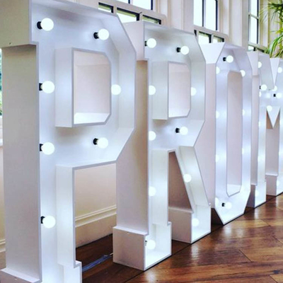 Wedding Decor Marquee Letter Sign Metal Painted CE ROHS