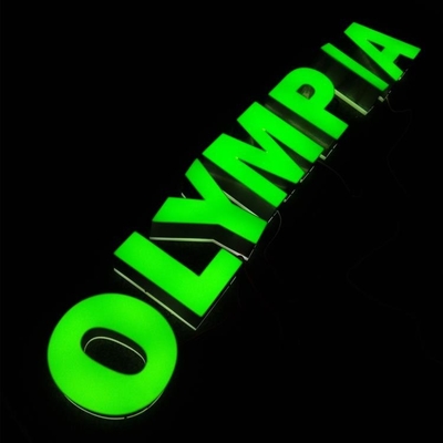 OEM ODM Stainless Steel Logo Signs silver green 8cm Return Outdoor