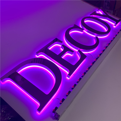 Channel 3D Letter Sign 12v Stainless Steel Metal Led Bar Sign AC110V