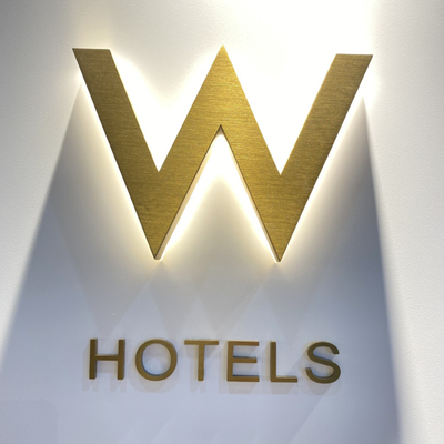 Stainless Steel Hotel Building Sign Acrylic Led Illuminated Channel Letters