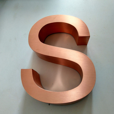 OEM Design Shop Logo Copper Sign Letters Flat Cut 10cm To 100cm Height