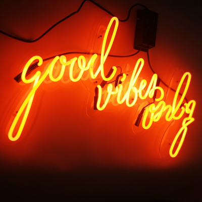 Bar Decoration 10kv Custom Neon Sign Good Vibes Only With Acrylic Board