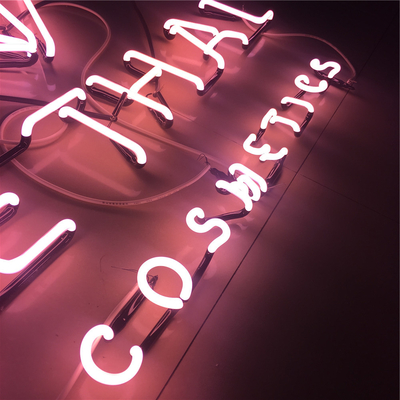 Cosmetics Store Logo Custom Neon Sign Glass Made Pink Neon Channel Letters