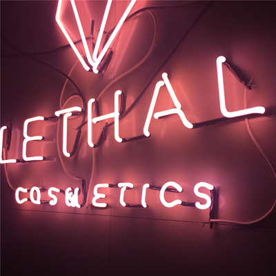 Cosmetics Store Logo Custom Neon Sign Glass Made Pink Neon Channel Letters