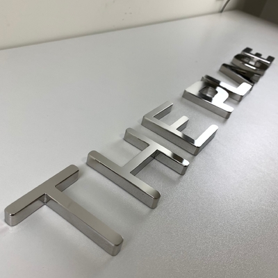 Hotel Silver Fabricated Stainless Steel Letters Flat Cut 20-200mm Thickness