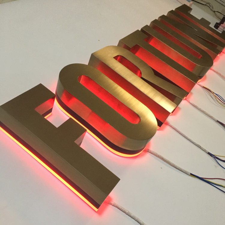 Building RGB Channel Letter Sign Stainless Steel Illuminated