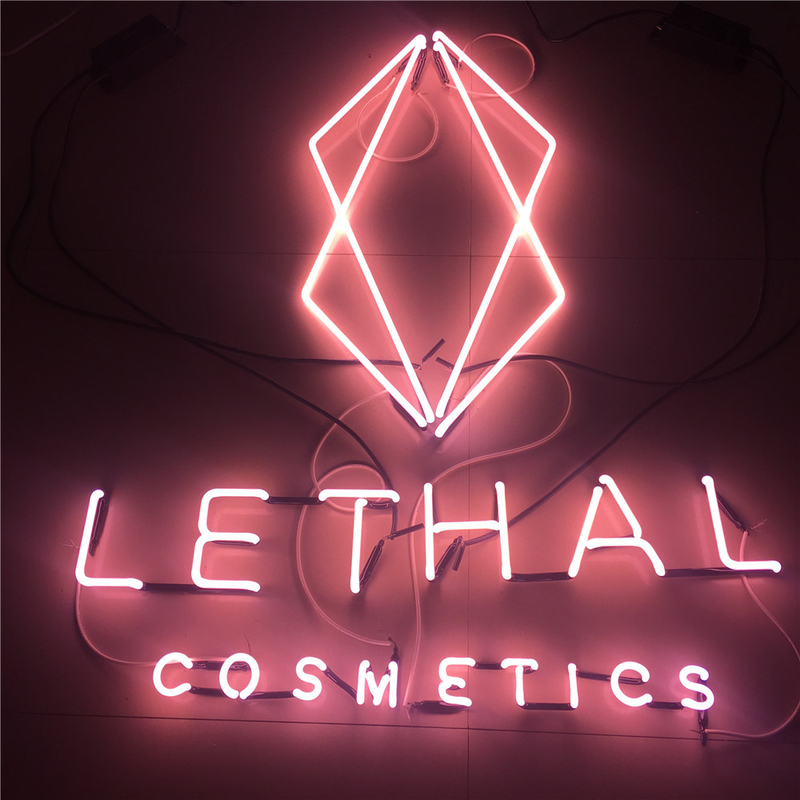 Cosmetics Store Logo Custom Neon Sign Glass Made Pink Neon Channel Letters